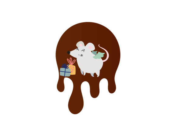 Chocolate Valentine Angelic Mouse Box Graphics for Freebies and More