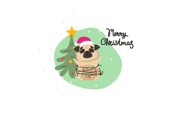 Dog Celebrating Christmas Illustration: A Versatile Graphic Design Asset for Digital Sellers