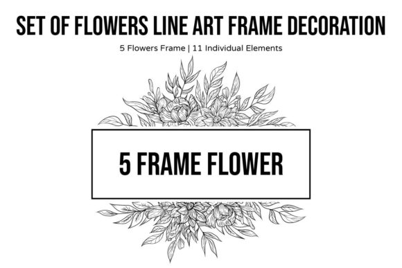 Flower Frame Outline Decoration: A Versatile Graphic for Crafts and Graphics