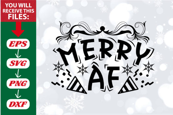 Funny Christmas Quotes, Merry AF: A Playful Graphic Design Asset for Content Creators