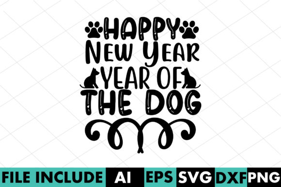 Happy New Year – Year of the Dog Graphics for Crafts and Design Projects