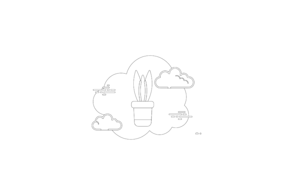 House Plant Leaf Cloud Graphics for Coloring Pages Amp