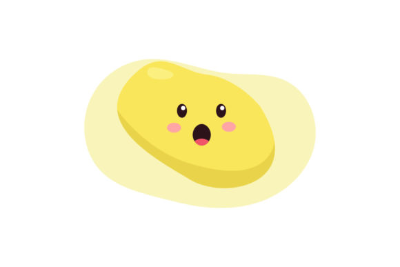 Kawaii Cute Potato Vegetable: A Playful Graphic Design Asset for Local Business Branding