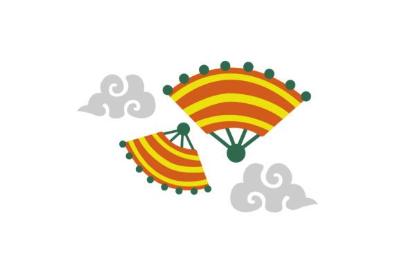 Lunar Chinese Hand-Held Fan Icon – A Versatile Graphic Design Freebie for Local Branding