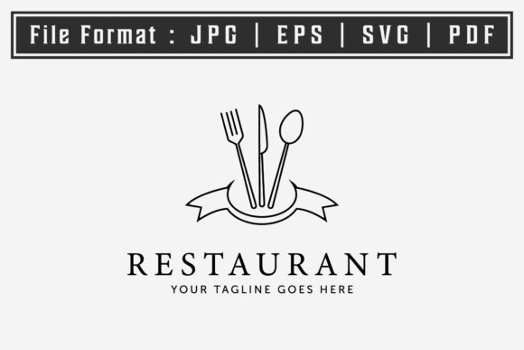 Minimalist Cutlery Icon Line Art: A Versatile Graphic Design Freebie for Content Creators