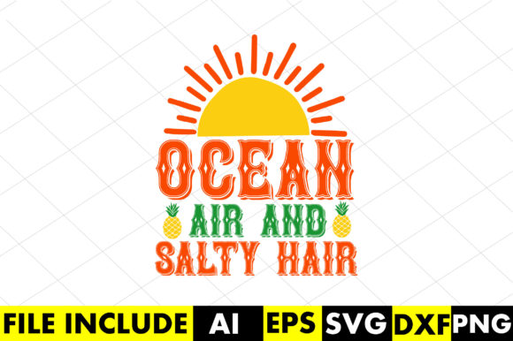 Ocean Air and Salty Hair: A Versatile Graphic Design Asset for Crafts
