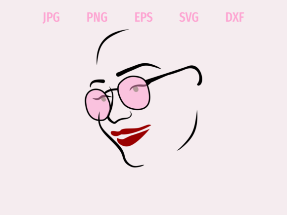 Pink Glasses Girl Minimalistic Art – A Versatile Graphic Design Freebie